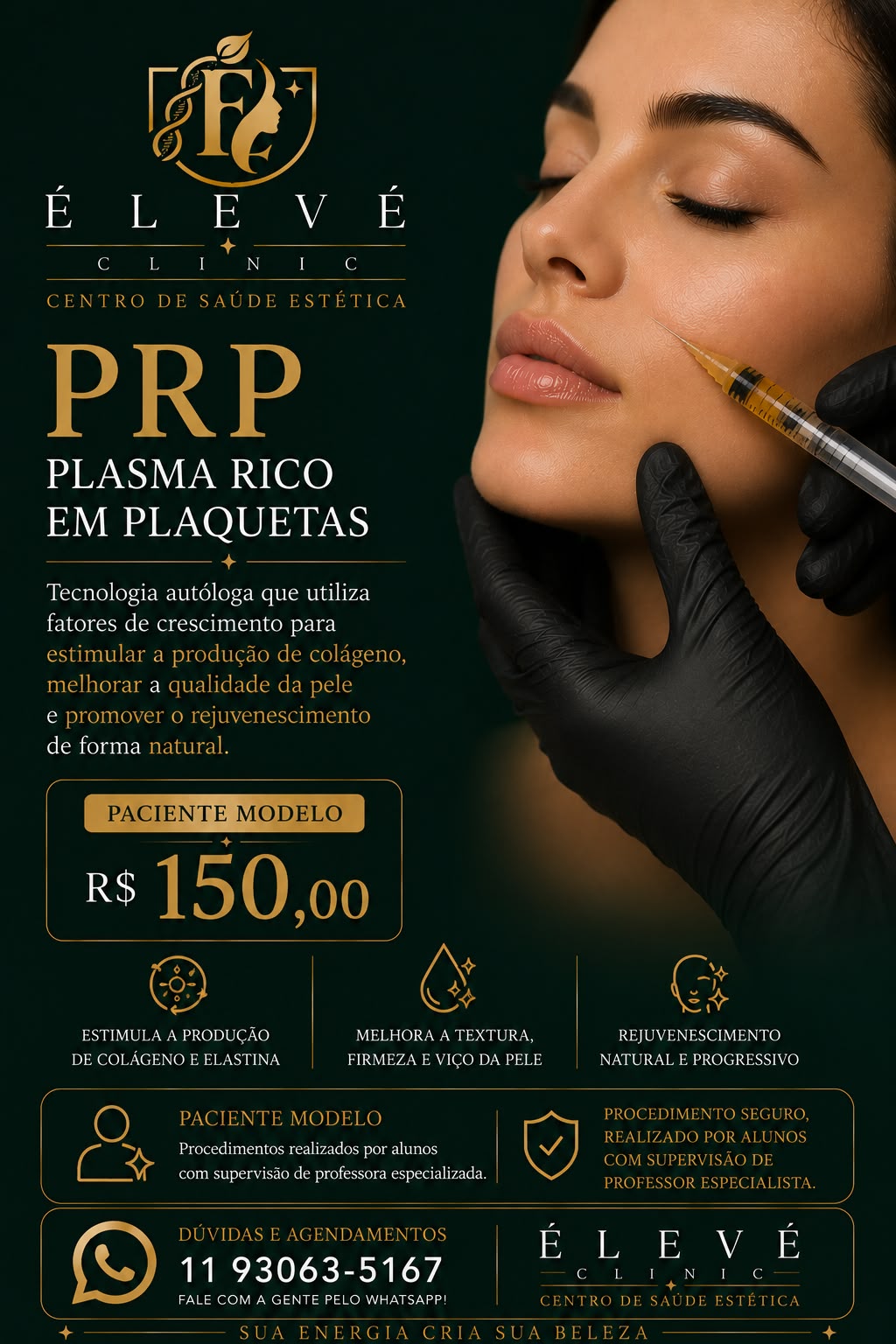 Aplicação de PRP na face