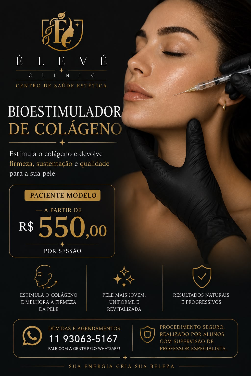 Tabela de valores para paciente-modelo de bioestimulador de colágeno facial