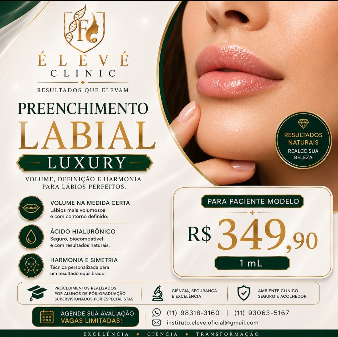 Divulgação de paciente-modelo para preenchimento labial
