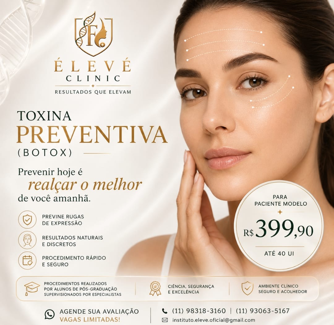 Divulgação de paciente-modelo para toxina botulínica preventiva